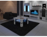 Konferenčný stolík Futura 1 - biela / čierny lesk