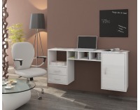 PC stolík na stenu Hanger - biela / biely lesk