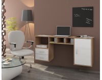 PC stolík na stenu Hanger - sonoma svetlá / biely lesk