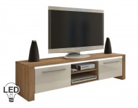 TV stolík Helix - sonoma svetlá / biely vysoký lesk