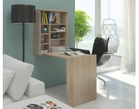 Rozkladací písací stolík s regálom Hide - sonoma svetlá