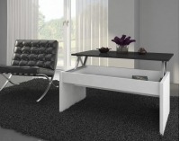 Konferenčný stolík Indila - biely mat / čierny vysoký lesk