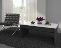 Konferenčný stolík Indila - čierny mat / biely vysoký lesk