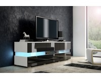 TV stolík Inter - biela / čierny lesk