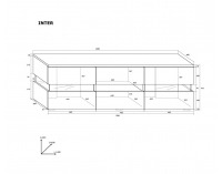 TV stolík Inter - biela / biely lesk