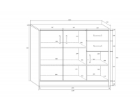 Trojdverová komoda K1-3D-2S - jelša