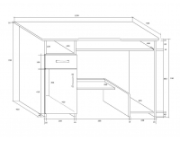 PC stolík Kier - jelša