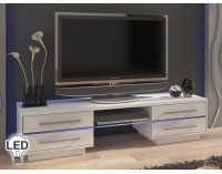 TV stolík Laguna - biela / biely vysoký lesk