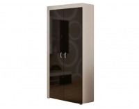 Šatníková skriňa Mamba 2D - biely mat / čierny lesk