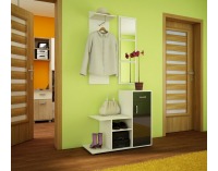 Predsieň Mika - biela / čierny lesk