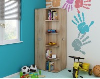 Rohová šatníková skriňa Nemo - sonoma tmavá