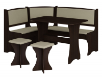 Rohová lavica do kuchyne ZKU-01 L/P - wenge / béžová ekokoža