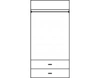 Šatníková skriňa Skrina 2D-2S - buk
