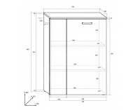 Komoda Sky - biely mat / čierny vysoký lesk