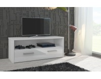 TV stolík Tirana - biela / biely vysoký lesk
