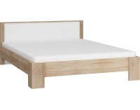 Manželská posteľ s roštom Viki VIK-10 160 - sonoma svetlá / biely lesk
