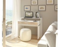 PC stolík Zoom - biela / sonoma svetlá