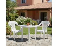 Záhradné stohovateľné kreslo Medro - biela