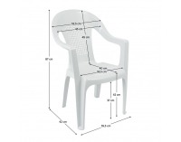 Záhradné stohovateľné kreslo Medro - biela