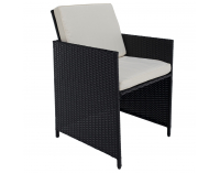 Záhradný nábytok z umelého ratanu Melford - čierna / krémová / prírodná
