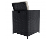 Záhradný nábytok z umelého ratanu Melford - čierna / krémová / prírodná