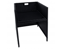 Záhradný nábytok z umelého ratanu Melford - čierna / krémová / prírodná