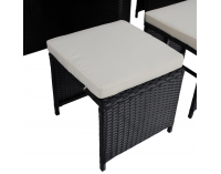 Záhradný nábytok z umelého ratanu Melford - čierna / krémová / prírodná