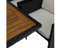 Záhradný nábytok z umelého ratanu Melford - čierna / krémová / prírodná