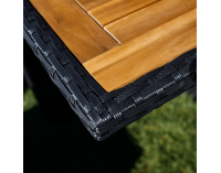 Záhradný nábytok z umelého ratanu Melford - čierna / krémová / prírodná