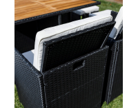 Záhradný nábytok z umelého ratanu Melford - čierna / krémová / prírodná