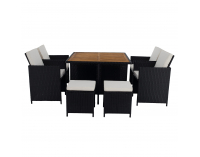 Záhradný nábytok z umelého ratanu Melford - čierna / krémová / prírodná