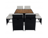 Záhradný nábytok z umelého ratanu Melford - čierna / krémová / prírodná