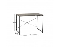 Písací stôl Mellora 90 - betón / čierna