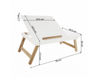 Stolík na notebook Melten - biela / bambus