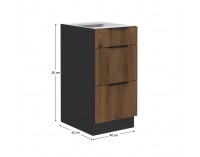 Dolná kuchynská skrinka Menzo 40 D 3S BB - čierna / orech