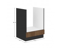 Dolná kuchynská skrinka Menzo 60 D GAZ BB - čierna / orech