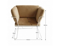 Kreslo Merano YF-S01 - hnedá / biela