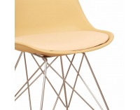 Jedálenská stolička Metal - cappuccino-vanilková / chróm