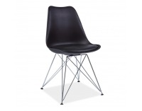 Jedálenská stolička Metal New - čierna / chróm