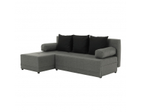 Rohová sedačka s rozkladom a úložným priestorom Mexx L - sivá / čierna