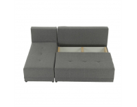 Rohová sedačka s rozkladom a úložným priestorom Mexx L - sivá / čierna