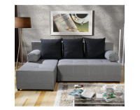 Rohová sedačka s rozkladom a úložným priestorom Mexx L - sivá / čierna