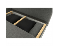 Rohová sedačka s rozkladom a úložným priestorom Mexx L - sivá / čierna