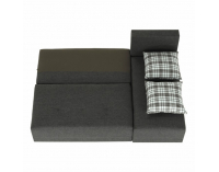 Rohová sedačka s rozkladom a úložným priestorom Mexx P - sivá / vzor