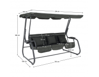 Záhradná hojdačka Mija - tmavosivá