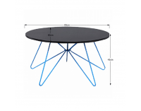 Konferenčný stolík Mikkel - čierny dub / modrá