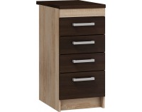 Dolná kuchynská skrinka Milo S40/4SZ - sonoma tmavá / sonoma svetlá