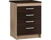 Dolná kuchynská skrinka Milo S60/4SZ - sonoma tmavá / sonoma svetlá