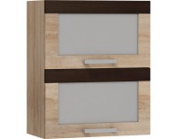 Horná kuchynská skrinka Milo W60PZ - sonoma svetlá / sonoma tmavá