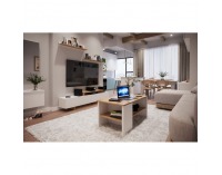 Obývacia stena Milona - biela / dub artisan